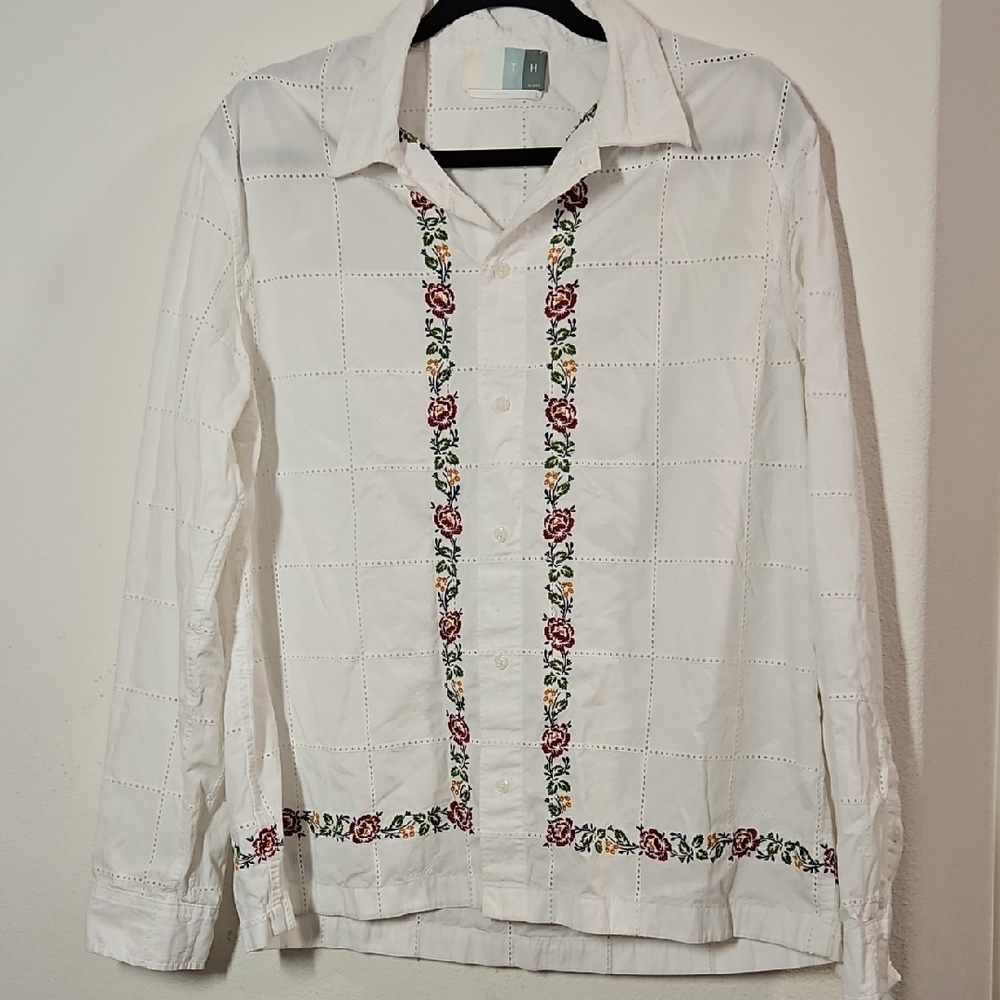 Kith Windowpane Eyelet Ainslie Buttondown Size LARGE